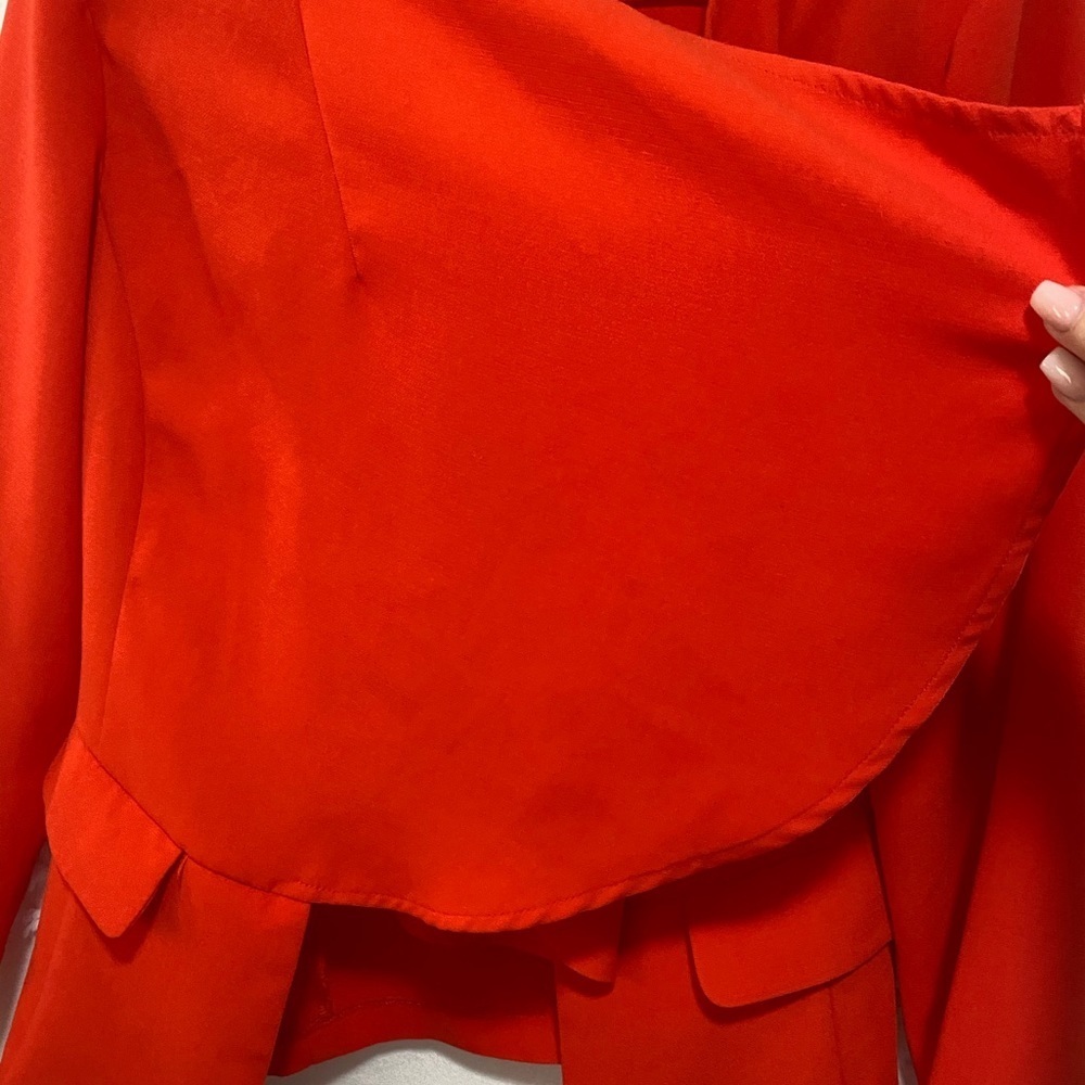 JustFab red ruffle front open blazer jacket s - Picture 4 of 8